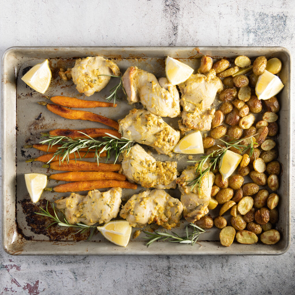 Easy Sheet Pan Mustard Chicken Dinner At Lulu S