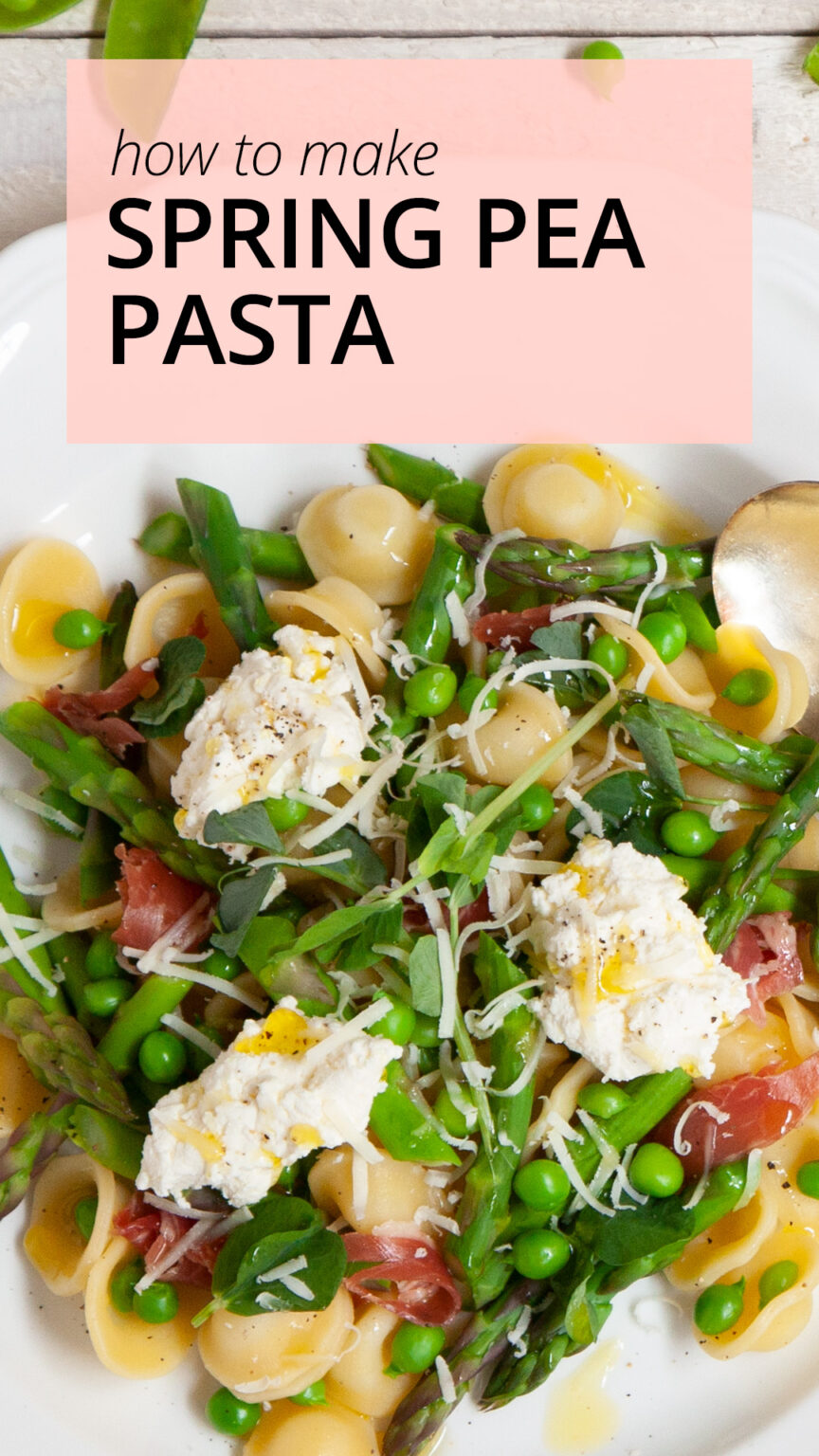 Spring Ricotta Pasta Spring Pea Pasta with Asparagus, Prosciutto, and Ricotta | Dinner at Lulu's