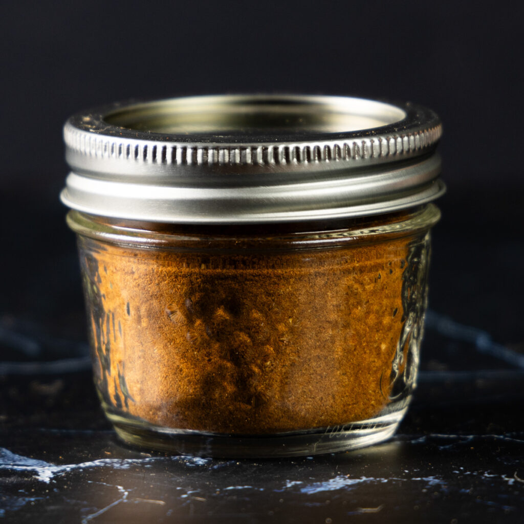 A jar of Homemade Pumpkin Spice.
