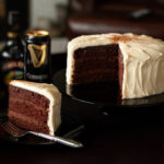 Guinness chocolate layer cake with Bailey's cream cheese frosting.