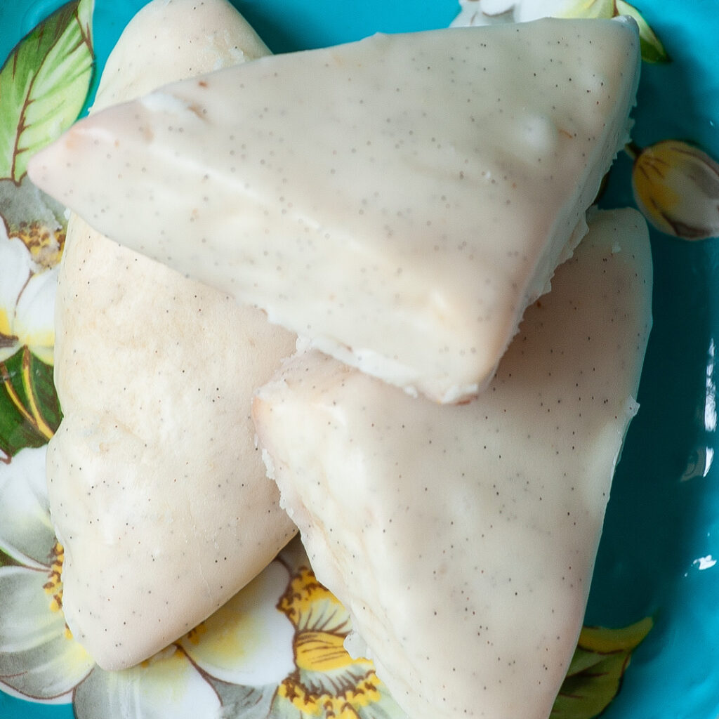 Petite Vanilla Bean Scones on a plate.