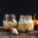 Pumpkin cheesecake in a jar