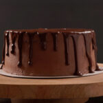 Gluten and dairy free chocolate layer cake with ganache drip