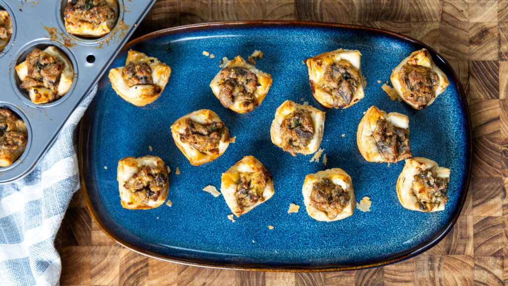 Mushroom puff appetizer
