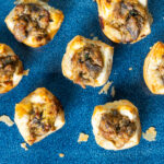 Mushroom puff appetizer.