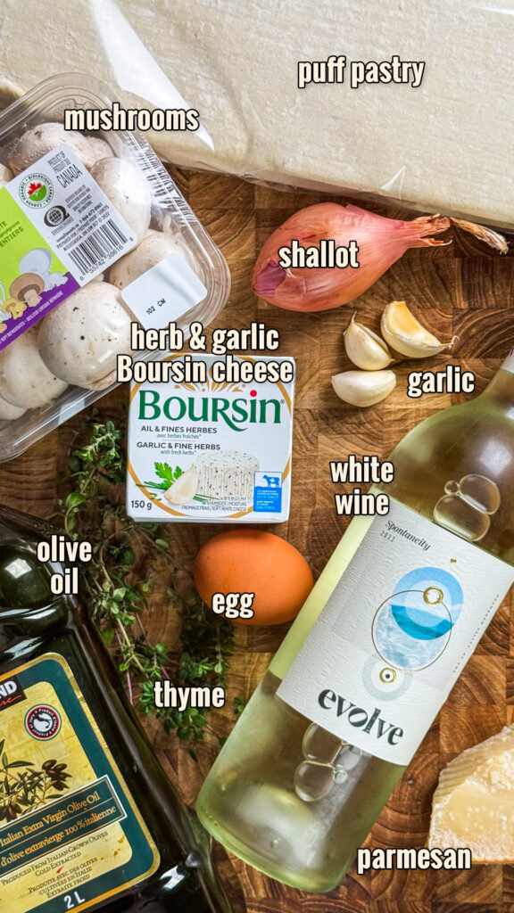 Ingredients for Herb & Garlic Mushroom Puffs