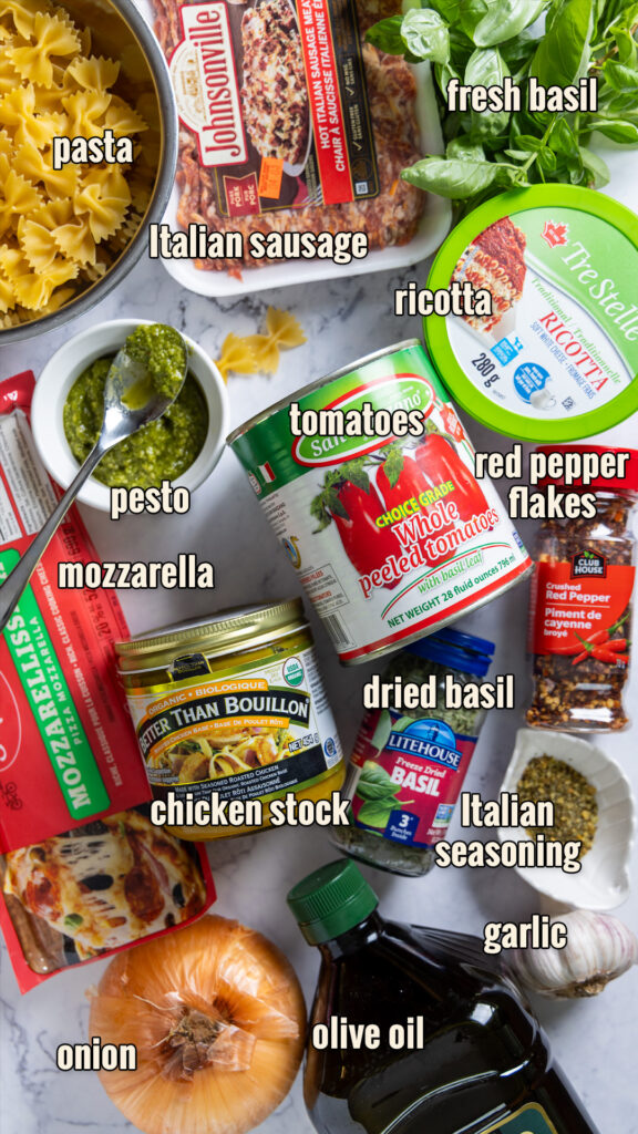 Ingredients for Skillet Lasagna
