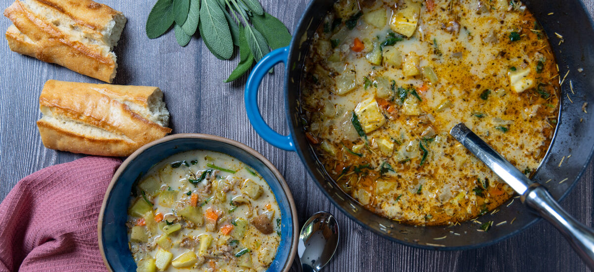 Rustic Winter Squash and Italian Sausage Soup